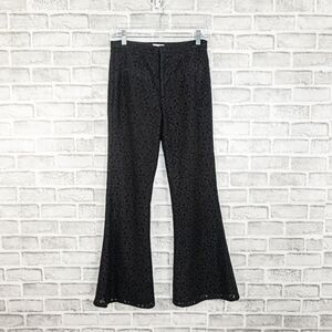 Lily Ashwell Black Lace High Rise Kick Flare Pants Women's Size 2
